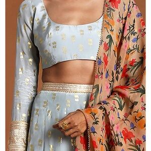 Masaba Gupta Pale Blue Wallflower Lehenga with Brand New w/ Box, Bag & Lipcolor!